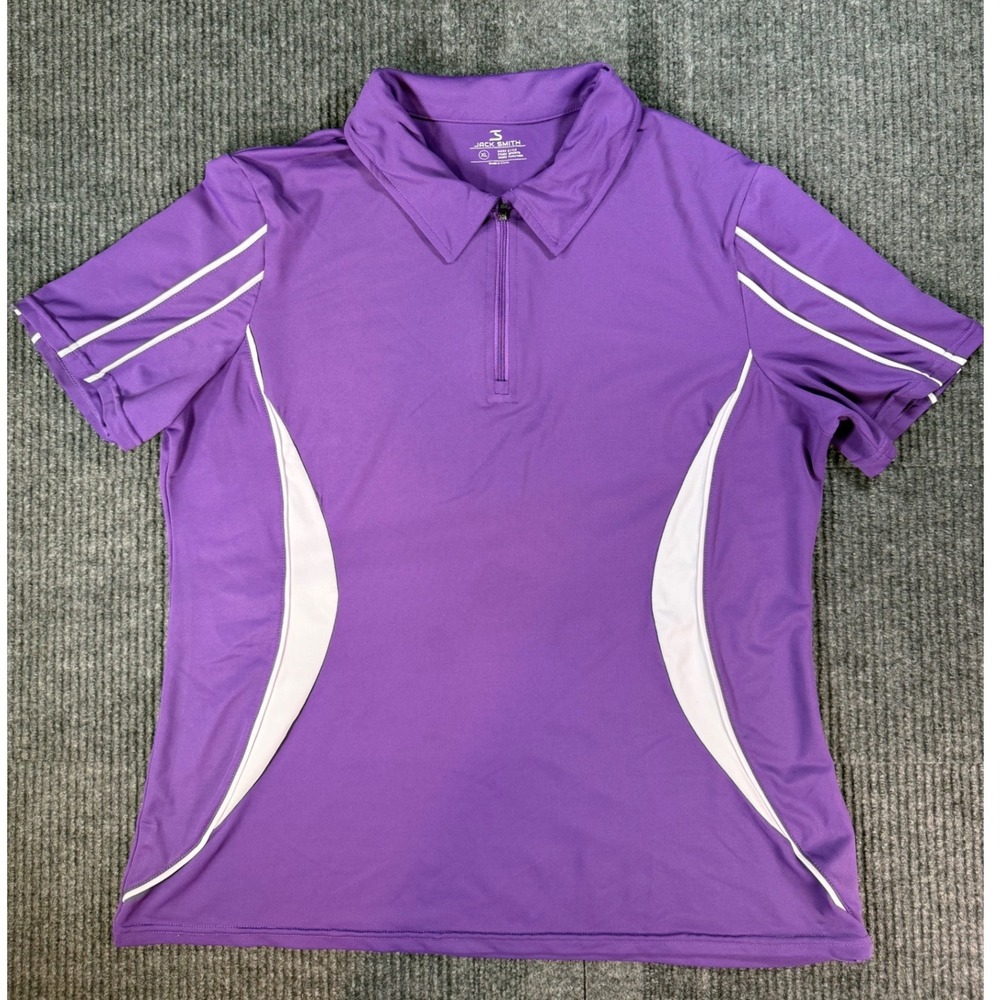 Jack Smith Womens XL Purple Quarter Zip Golf Tennis Polo Shirt Athletic Top